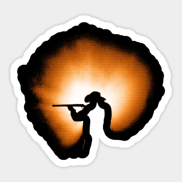 Shooting Cowboy - Dawn Silhouette Sticker by RonBailey